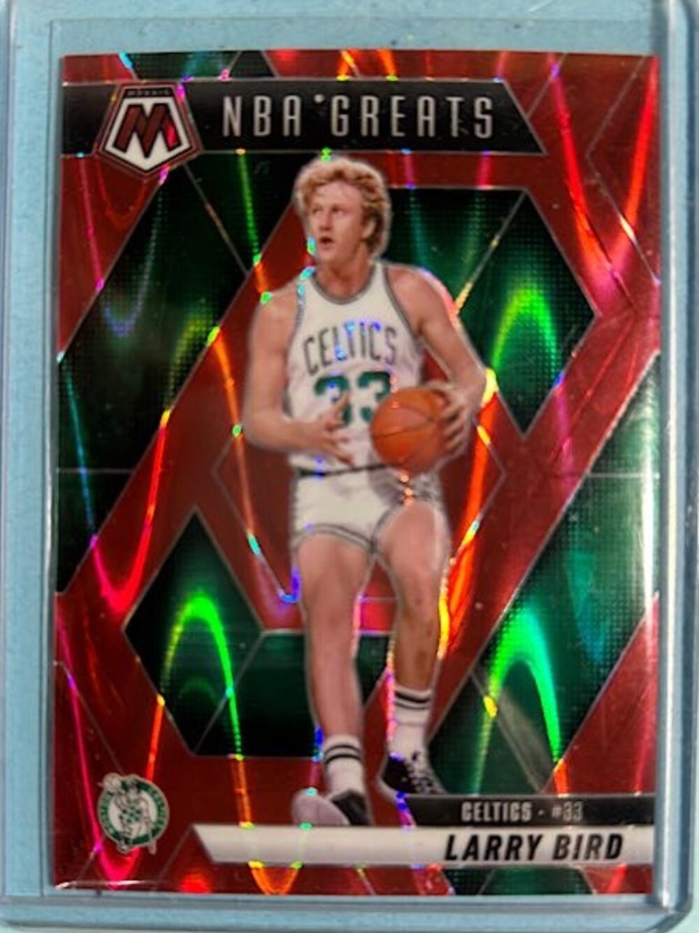 Larry Bird Celtics 2024-25 Panini Mosaic NBA Greats Orange Wave #299 ser168/299